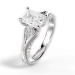 Isabel Radiant Cut Lab Grown Diamond Platinum Engagement Ring - View 4