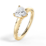 Annette Heart Cut Lab Grown Diamond 18Kt Yellow Gold Engagement Ring - View 4