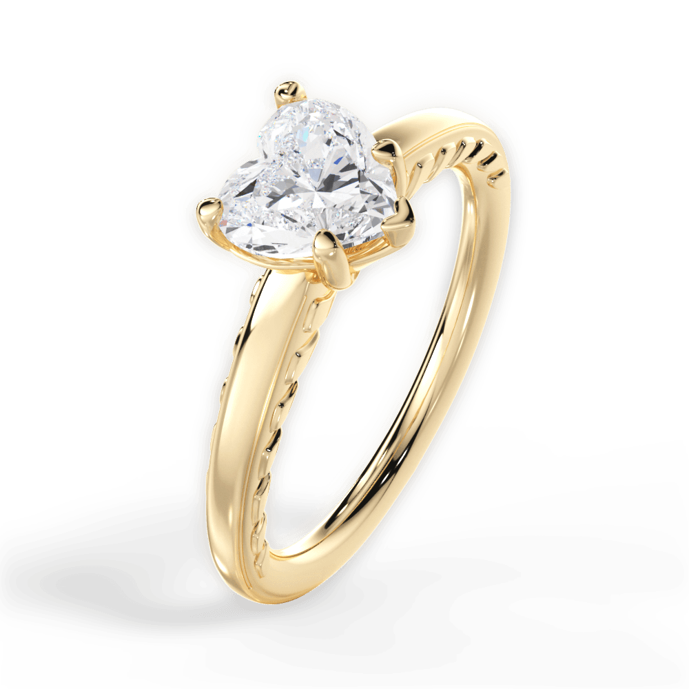 Annette Heart Cut Lab Grown Diamond 18Kt Yellow Gold Engagement Ring - View 4