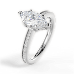 Janet Marquise Cut Lab Grown Diamond 14Kt White Gold Engagement Ring - View 2