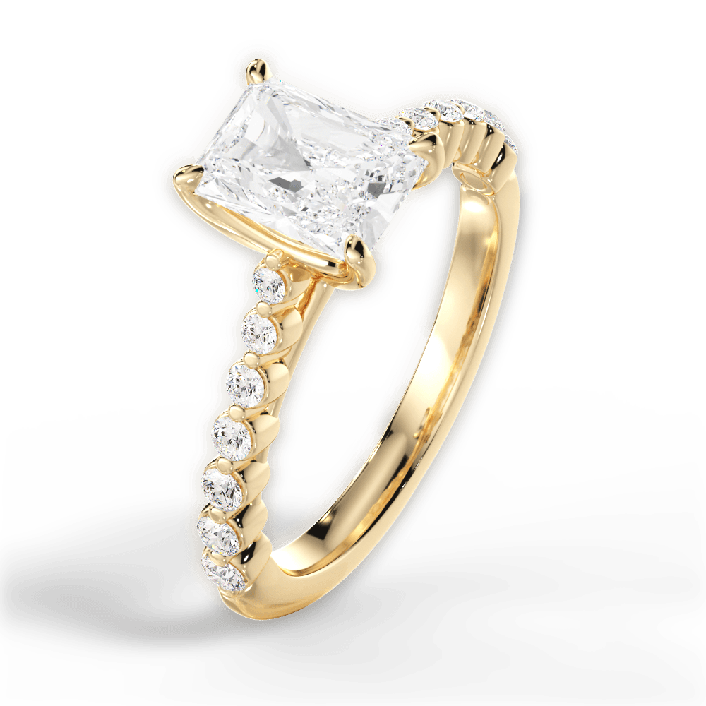 Dana Radiant Cut Lab Grown Diamond 18Kt Yellow Gold Engagement Ring - View 3