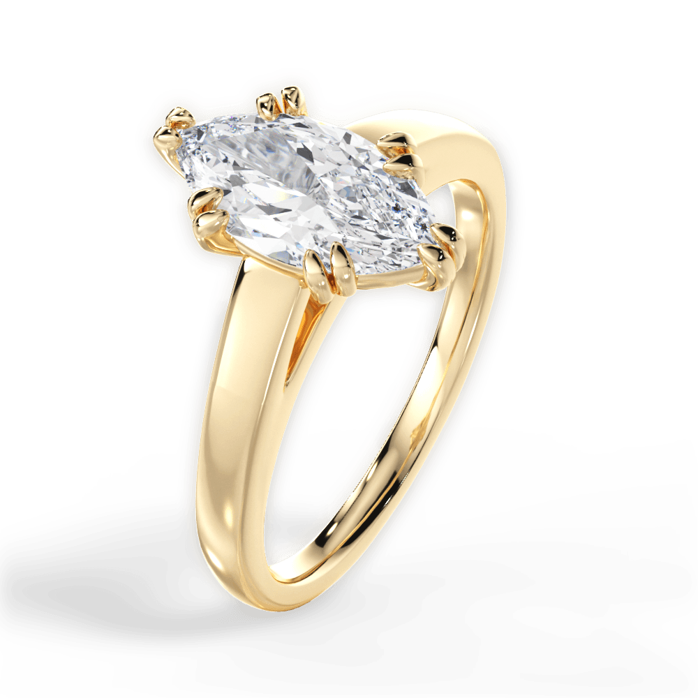 Courtney Marquise Cut Lab Grown Diamond 18Kt Yellow Gold Engagement Ring - View 4