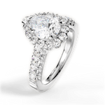 Lacey Pear Cut Lab Grown Diamond 18Kt White Gold Engagement Ring - View 2