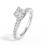 Laura Asscher Cut Lab Grown Diamond 14Kt White Gold Engagement Ring - View 3