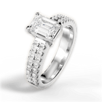 Kayla Emerald Cut Lab Grown Diamond 14Kt White Gold Engagement Ring - View 4