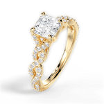 Justine Asscher Cut Lab Grown Diamond 18Kt Yellow Gold Engagement Ring - View 4