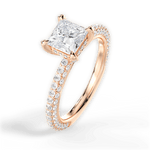 Madeline Princess Cut Lab Grown Diamond 18Kt Rose Gold Engagement Ring - View 2