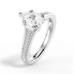 Delia Pear Cut Lab Grown Diamond Platinum Engagement Ring - View 2