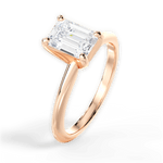 Casey Emerald Cut Lab Grown Diamond 18Kt Rose Gold Engagement Ring - View 3