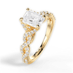 Justine Radiant Cut Lab Grown Diamond 18Kt Yellow Gold Engagement Ring - View 3