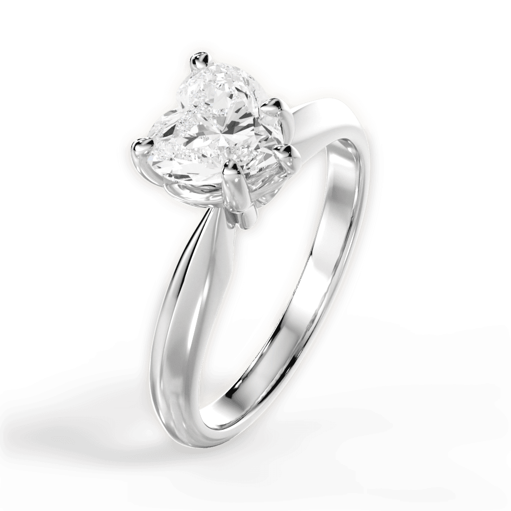 Amanda Heart Cut Lab Grown Diamond Platinum Engagement Ring - View 4