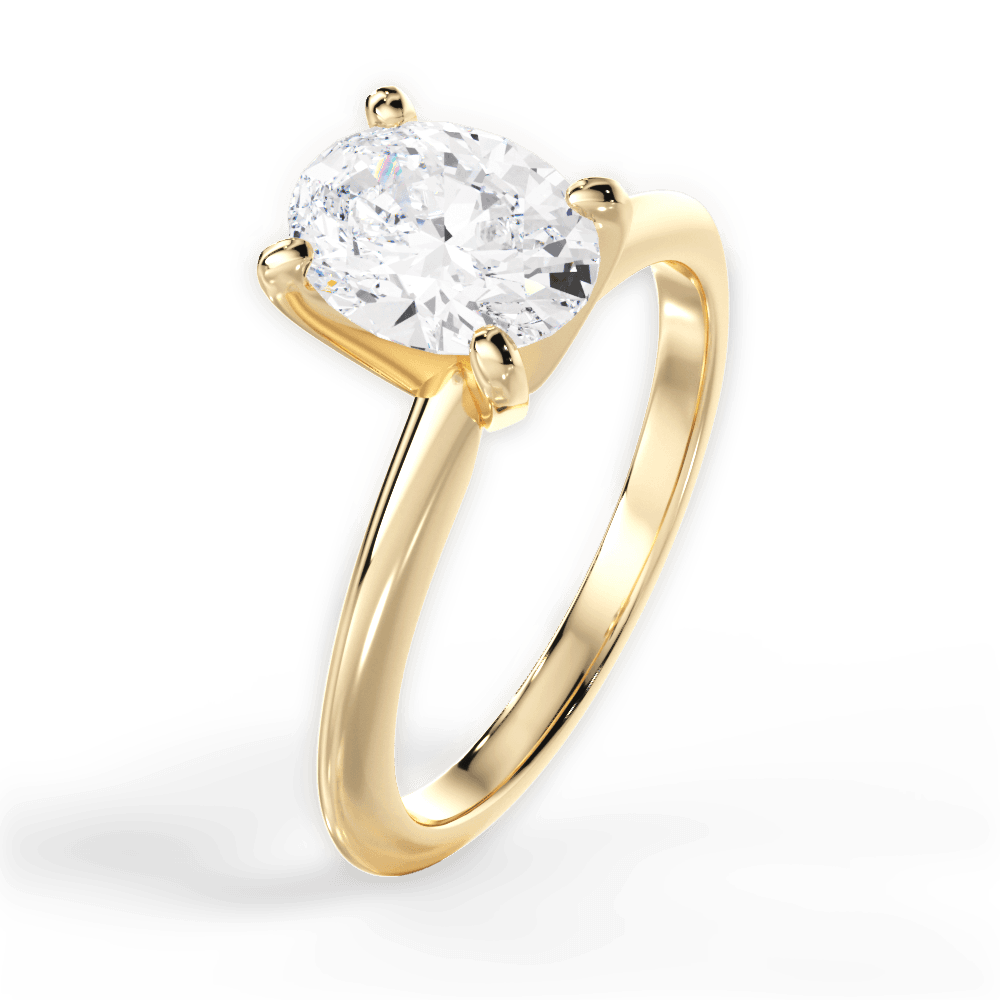 Casey Oval Cut Lab Grown Diamond 18Kt Yellow Gold Engagement Ring - View 2