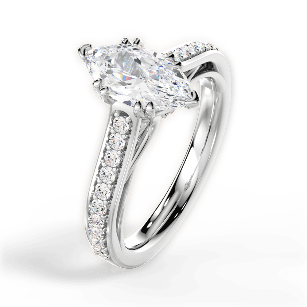 Deborah Marquise Cut Lab Grown Diamond Platinum Engagement Ring - View 2