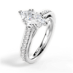 Deborah Marquise Cut Lab Grown Diamond 18Kt White Gold Engagement Ring - View 2