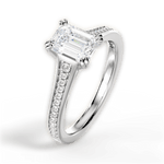 Delia Emerald Cut Lab Grown Diamond 14Kt White Gold Engagement Ring - View 3