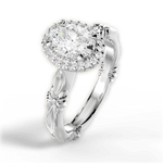 Erica Oval Cut Lab Grown Diamond Platinum Engagement Ring - View 2