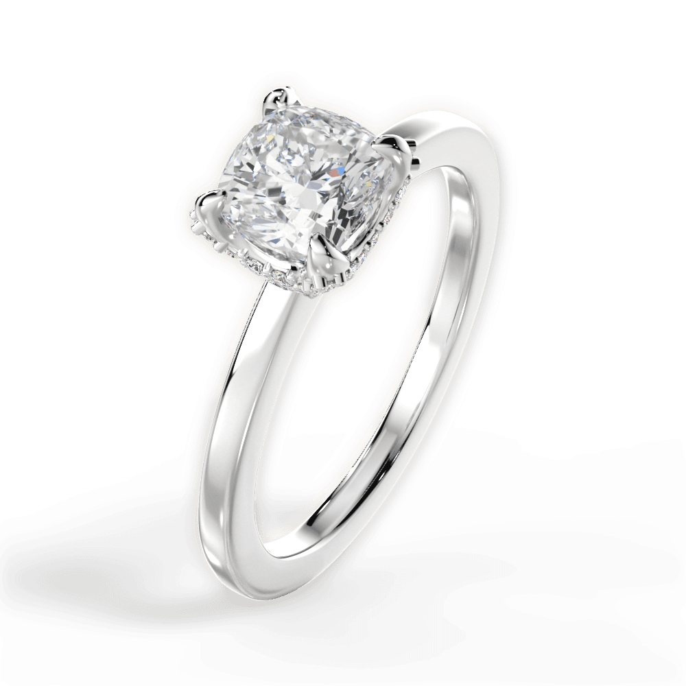 Gemma Cushion Cut Lab Grown Diamond Platinum Engagement Ring - View 2