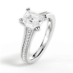 Delia Radiant Cut Lab Grown Diamond 14Kt White Gold Engagement Ring - View 3