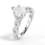 Justine Pear Cut Lab Grown Diamond 18Kt White Gold Engagement Ring - View 3