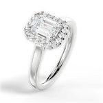 Fiona Emerald Cut Lab Grown Diamond 18Kt White Gold Engagement Ring - View 2