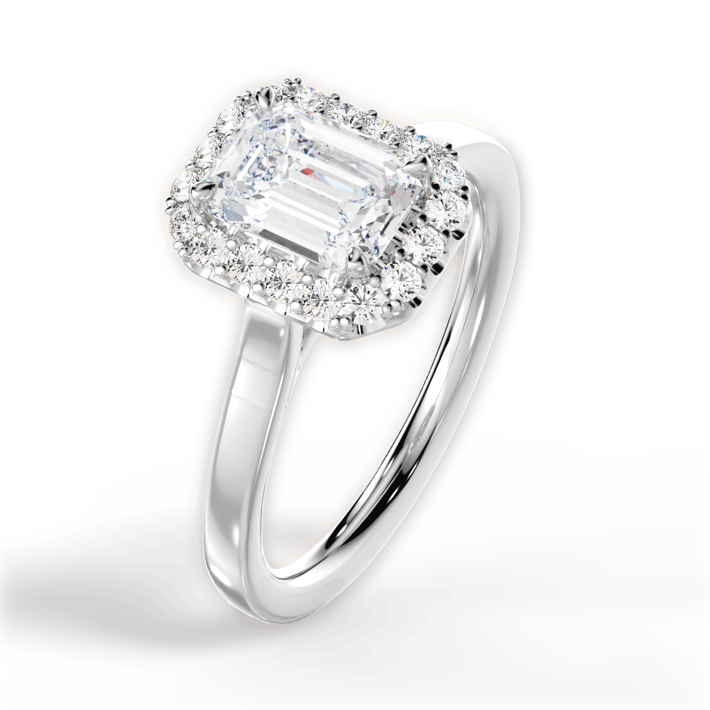 Fiona Emerald Cut Lab Grown Diamond Platinum Engagement Ring - View 2
