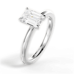 Allison Emerald Cut Lab Grown Diamond Platinum Engagement Ring - View 3