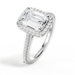 Jeanne Emerald Cut Lab Grown Diamond 18Kt White Gold Engagement Ring - View 4