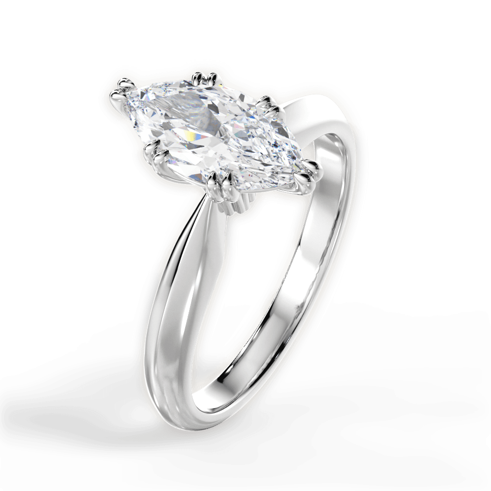 Anastasia Marquise Cut Lab Grown Diamond Platinum Engagement Ring - View 4