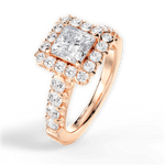 Lacey Princess Cut Lab Grown Diamond 18Kt Rose Gold Engagement Ring - View 2