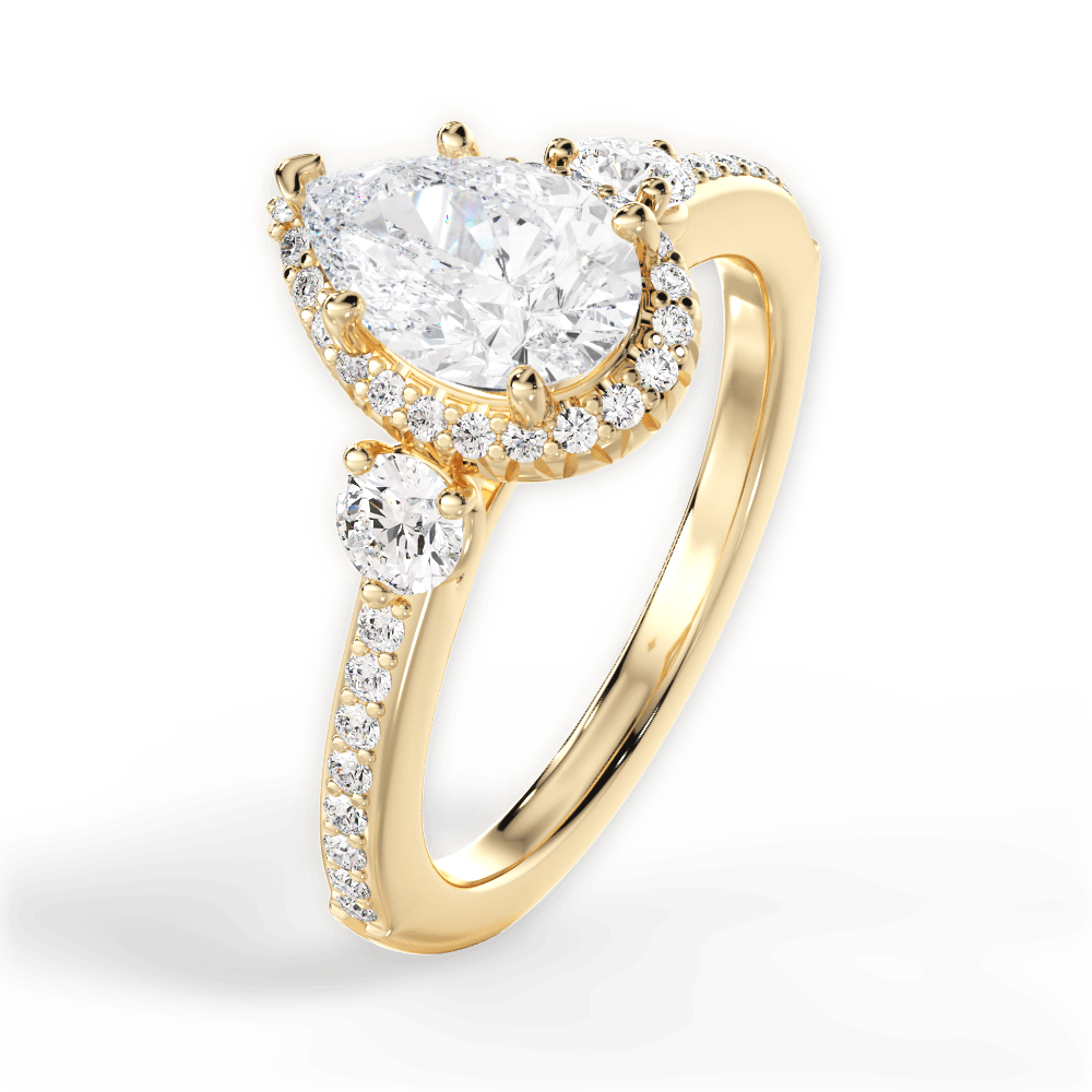 Julia Pear Cut Lab Grown Diamond 18Kt Yellow Gold Engagement Ring - View 4