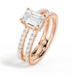 Christie Emerald Cut Lab Grown Diamond 18Kt Rose Gold Engagement Ring - View 2