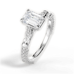 Gabriela Emerald Cut Lab Grown Diamond 14Kt White Gold Engagement Ring - View 4