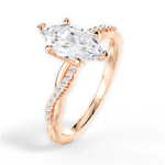 Charlotte Marquise Cut Lab Grown Diamond 18Kt Rose Gold Engagement Ring - View 2