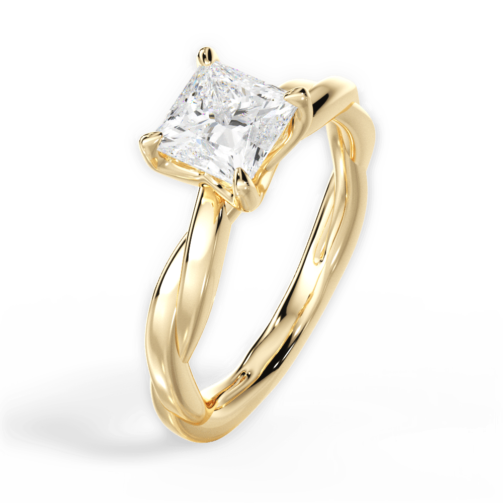 Bianca Princess Cut Lab Grown Diamond 18Kt Yellow Gold Engagement Ring - View 4