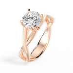 Aubrey Round Cut Lab Grown Diamond 18Kt Rose Gold Engagement Ring - View 3