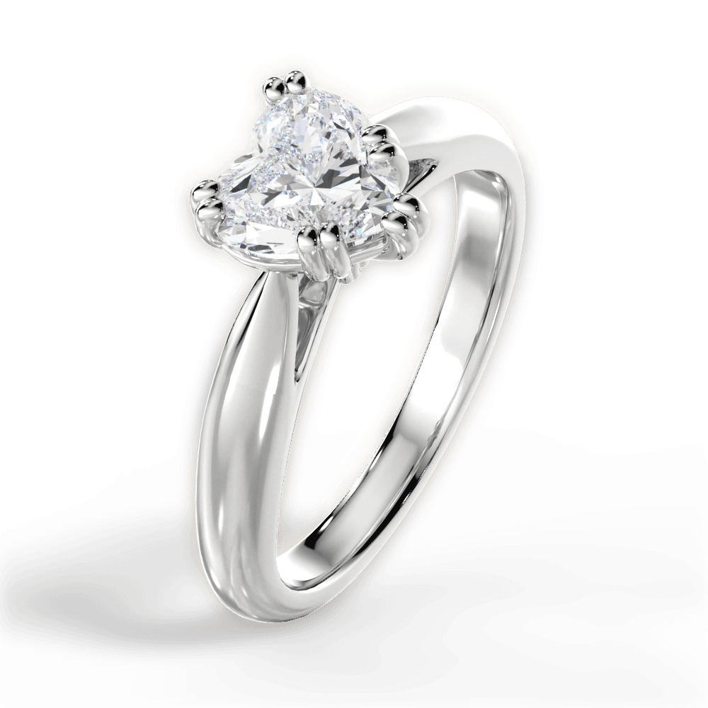 Camila Heart Cut Lab Grown Diamond 18Kt White Gold Engagement Ring - View 4