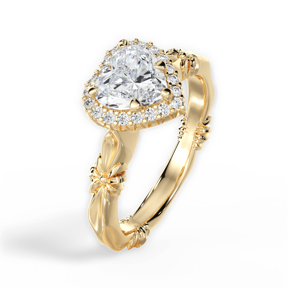 Erica Heart Cut Lab Grown Diamond 18Kt Yellow Gold Engagement Ring - View 4