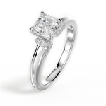 Florence Asscher Cut Lab Grown Diamond 14Kt White Gold Engagement Ring - View 3