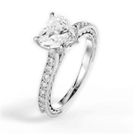 Gilda Heart Cut Lab Grown Diamond Platinum Engagement Ring - View 2