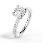 Janice Round Cut Lab Grown Diamond 18Kt White Gold Engagement Ring - View 2