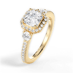 Julia Asscher Cut Lab Grown Diamond 18Kt Yellow Gold Engagement Ring - View 4