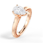 Carrie Pear Cut Lab Grown Diamond 18Kt Rose Gold Engagement Ring - View 3