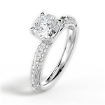 Gloria Cushion Cut Lab Grown Diamond 14Kt White Gold Engagement Ring - View 4