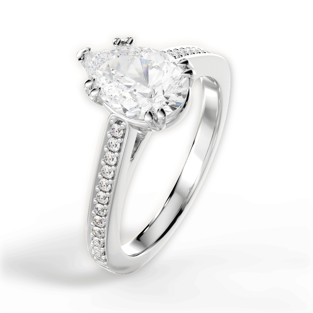 Denise Pear Cut Lab Grown Diamond Platinum Engagement Ring - View 3