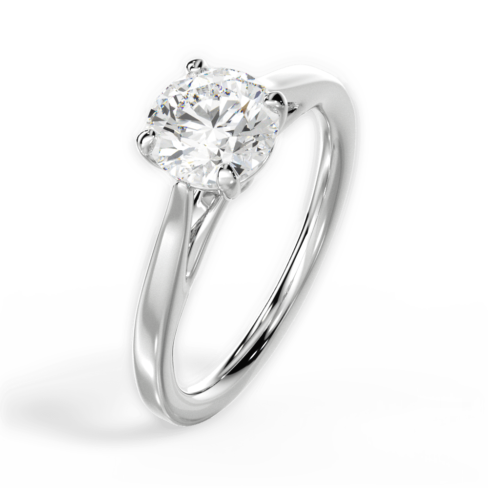 Angie Round Cut Lab Grown Diamond 14Kt White Gold Engagement Ring - View 2