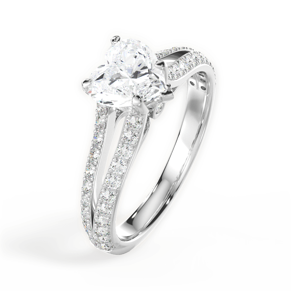 Kendra Heart Cut Lab Grown Diamond 14Kt White Gold Engagement Ring - View 2