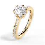 Louise Round Cut Lab Grown Diamond 18Kt Yellow Gold Engagement Ring - View 4
