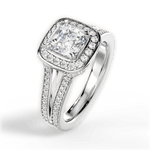 Mackenzie Asscher Cut Lab Grown Diamond 14Kt White Gold Engagement Ring - View 2