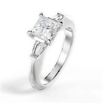 Emily Princess Cut Lab Grown Diamond 18Kt White Gold Engagement Ring - View 2