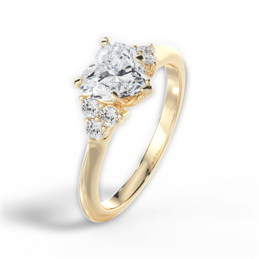 Celeste Heart Cut Lab Grown Diamond 18Kt Yellow Gold Engagement Ring - View 4